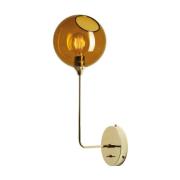 Ballroom wandlamp lang, amber, glas, mondgeblazen