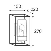 Buitenwandlamp Cubic³ 3364 messing antiek/helder