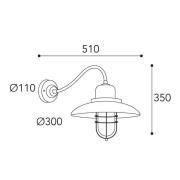 Wandlamp Patio Cage 3300 messing antiek/helder