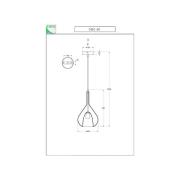 Hanglamp paars, groen, 1-lamp, glas