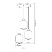 Hanglamp Sombra, rook, 3-lamps, rond