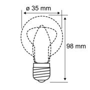 LED kaarslamp E14 2,6W 2.500K goud gedraaid