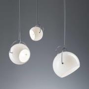 Fabbian Beluga white glazen hanglamp, Ø 9 cm