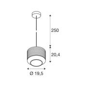 Hanglamp SLV Pantilo Rope 20, zilverkleurig, staal