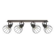 Plafondlamp Sambatello, 4-lamps, bruin/zilver
