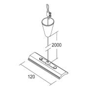 Ivela touwophanging 2 meter met plaat, wit