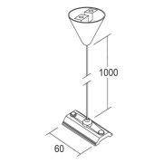 Ivela LKM Afhanghoogte vast 100 cm, plaat 6 cm