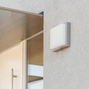 LED buiten wandlamp 046, roestvrij staal, glas, 25 x 25 cm