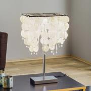 Tafellamp Makani, chroom, met schelpdecor