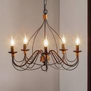 Kroonluchter FIAMMA Marrone 5-lamps zonder kap