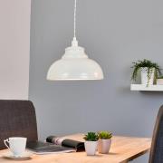 Hanglamp Isla met metalen kap, wit