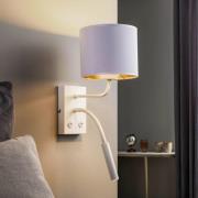 Wandlamp Soho, cilindervormig, leeslampje wit/goud