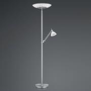 LED vloerlamp Findus, 2-lamps, nikkel