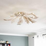 Plafondlamp Felce als varen, ivoor, 70 x 70 cm
