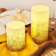 Pauleen Golden Glitter Candle LED kaars Set van 2