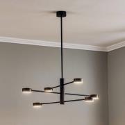 Plafondlamp Orbit VI, zwart, 6-lamps