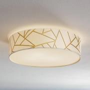 Plafondlamp Zulu wit/goud rond