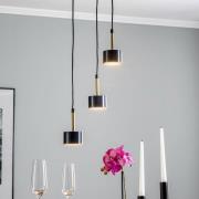 Hanglamp Arena rond 3-lamps, blauw-goud