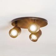 Arcchio spot Brinja, rond, zwart, 3-lamps, aluminium, GU10