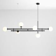 Hanglamp 1073K1, 6-lamps, zwart