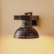 Wandlamp Hakon, roestbruin/hout naturel