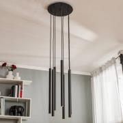 Hanglamp Las, 7-lamps, zwart