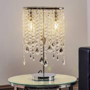 Tafellamp Laila met kristallen hangelement, 2-lamps