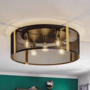 Plafondlamp Lavinia, gouden strips, 5-lamps