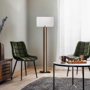 Vloerlamp Elegance, dimbaar, notenfineer, wit