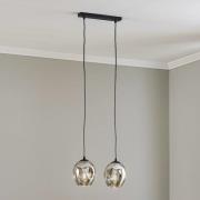 Hanglamp Starla 2-lamps, glas grafiet