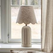 PR Home tafellamp Haley, beige, textiel, Ecomix, hoogte 50 cm