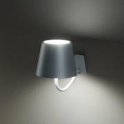 Zafferano Poldina accu-wandlamp IP54 donkergrijs