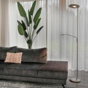 Zodiac LED uplighter met LED leeslampje, staal