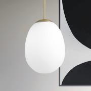 Hanglamp Drop, matglas, ophanging goud