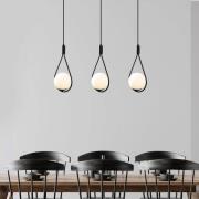 Hanglamp GMN-00009 3-lamps zwart/opaal glas