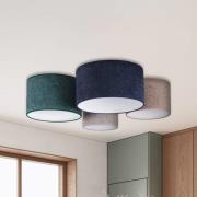 Plafondlamp Boucle 4-lamps blauw/groen/cappuccino/grijs