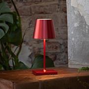 Nuindie mini LED oplaadbare tafellamp, USB-C, rood, IP54, dimbaar