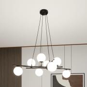 Glassy hanglamp, gekruist, 8-lamps, opaal glas