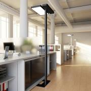 Arcchio kantoor vloerlamp Aila, zwart, daglichtsensor