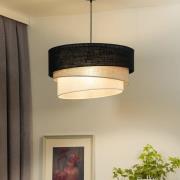 Euluna hanglamp Trio, zwart/grijs/wit, textiel, Ø 45 cm