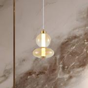 LED hanglamp Daphne, glas amber-transparant, hoogte 28 cm