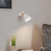 Wandlamp Cyntia, zwenkbaar, wit-messing