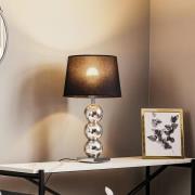 Textiel tafellamp Fulda, kap zwart, voet chroom