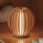 Eva Solo LED tafellamp Radiant, licht hout, Ø 14cm, USB