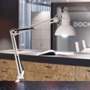 MAULstudie klemlamp, wit, hoogte 44 cm, metaal
