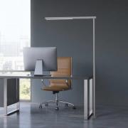 LED kantoor vloerlamp MAULjet, zilverkleurig, hoogte 195 cm