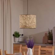 Hanglamp Butterburn, Ø 36 cm, beige/groen, stof