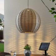 Lindby Catrica LED-solar-hanglamp, rotanoptiek