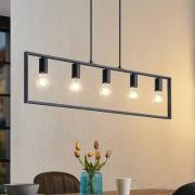 Lindby Sherwin hanglamp, metalen frames zwart