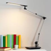 Lindby LED bureaulamp Felipe, zwart, klemvoet